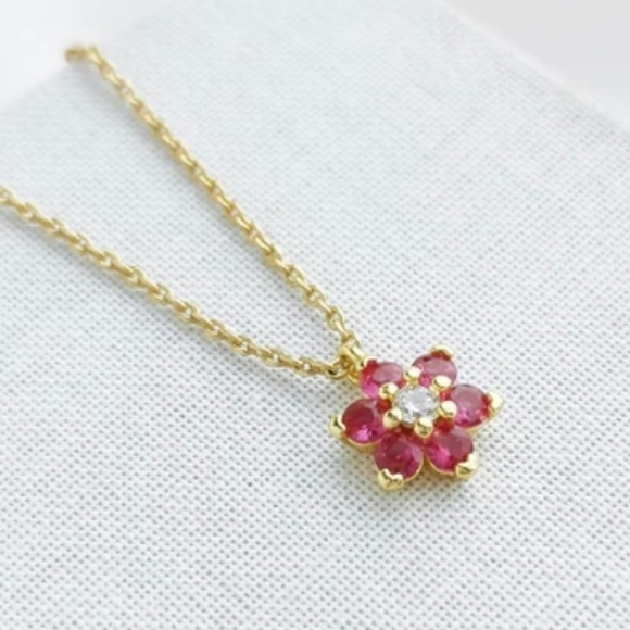 Kate Spade Myosotis Flower Bracelet in Pink + Gold Dainty Delicate Jewel… - Picture 10 of 14